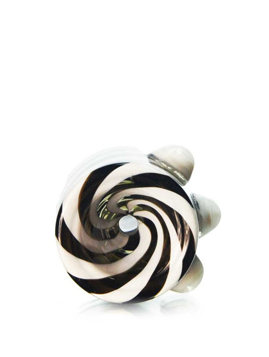 14mm Black And White Swirl Bowl Piece