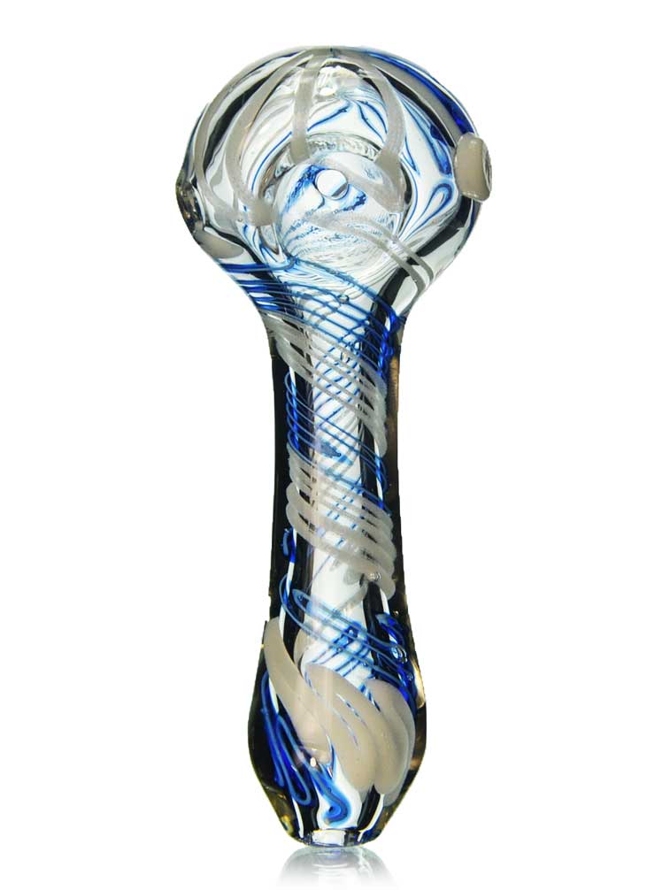 Pipes Cobalt and Neon Lace Glass Pipe For Smoking Weed