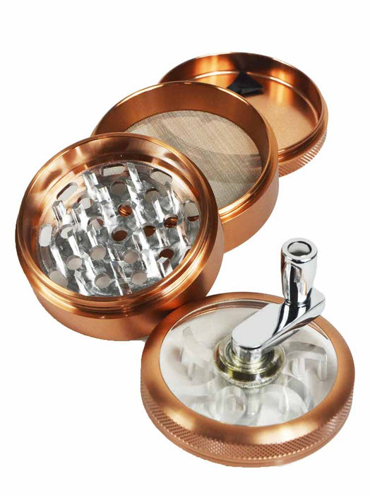 Metal Herb Grinder 4 Pieces With Kief Catcher - MUXIANG Pipe Shop