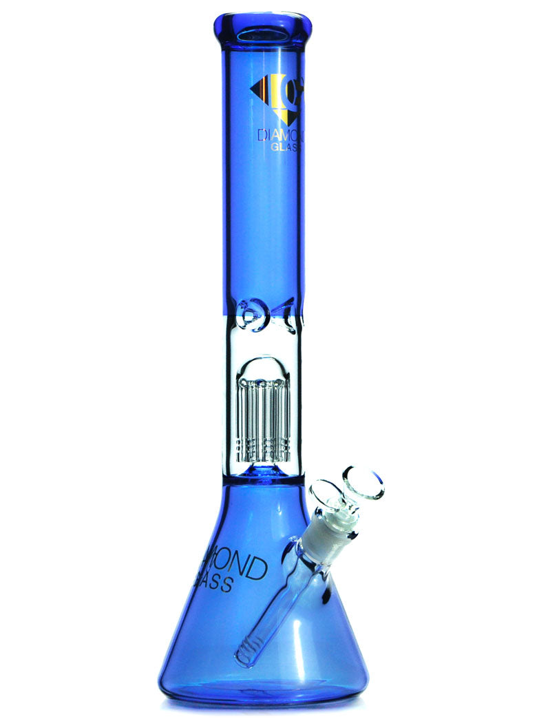 17" Sky Blue Beaker Bong With Tree Perc By Diamond Glass At — Badass Glass