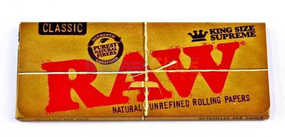 RAW King Size Supreme Rolling Papers Badass Glass